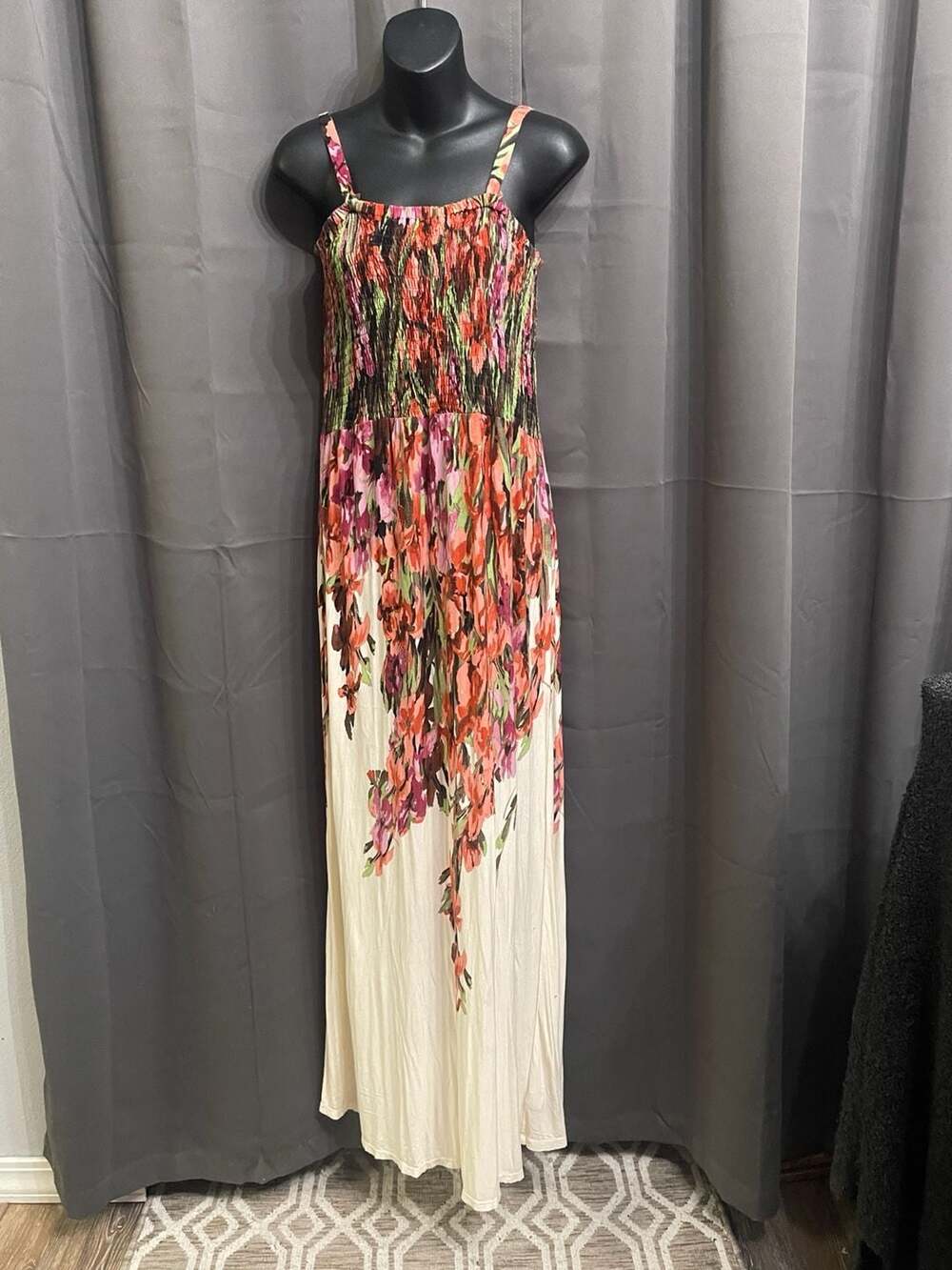 Fever Floral Smocked Maxi Dress Size L